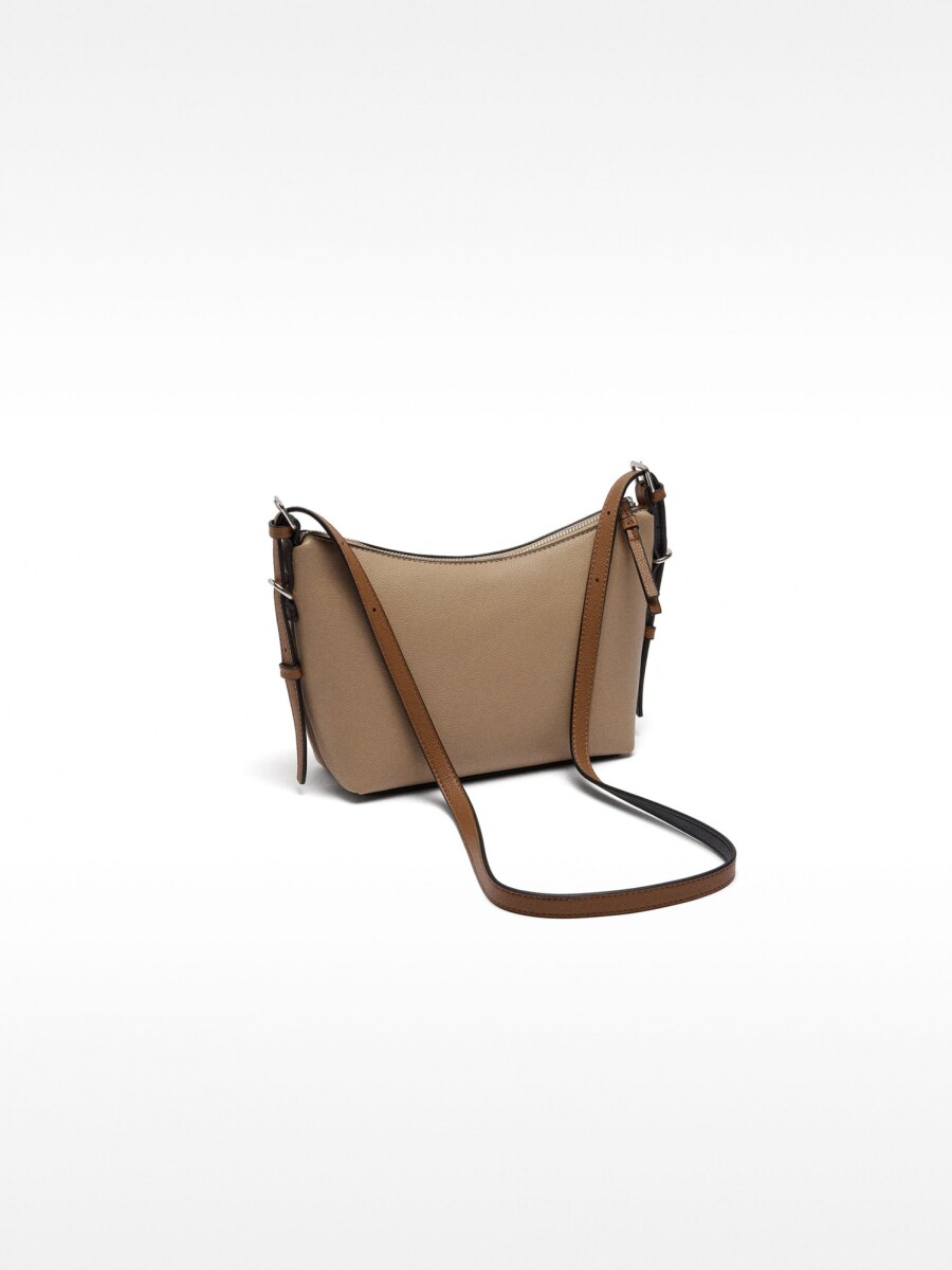 Bolso Bandolera Con Bolsillo Exterior taupe
