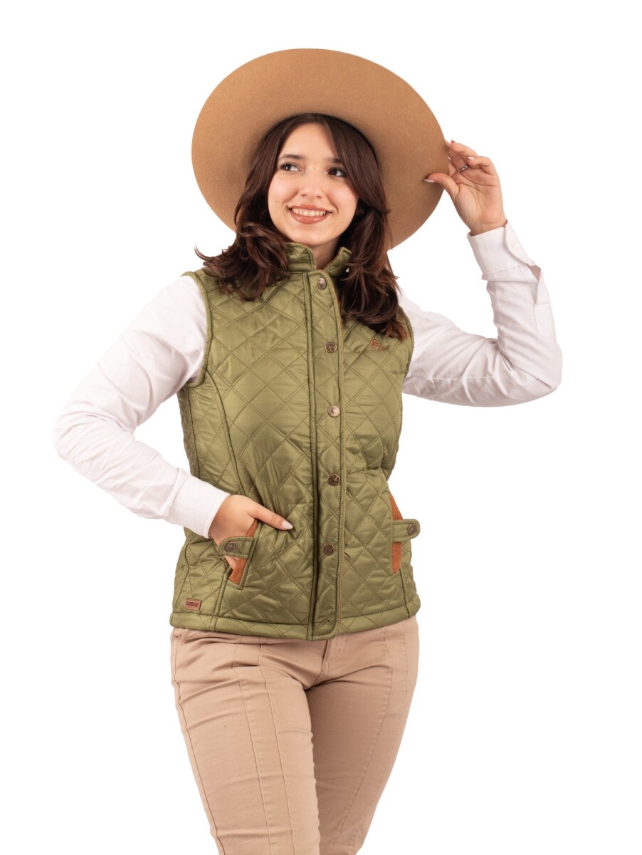 Chaleco Capitoneado Dama - Verde musgo 