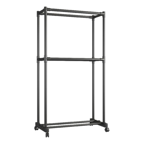 Perchero de Ropa Doble Multifuncion Acero Alta Resistencia Negro