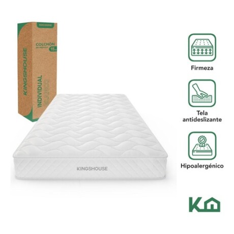 Colchon Individual 1 plaza en caja Espuma de alta densidad antiácaros hipoalergénico tejido antideslizante firmeza justa Colchon Individual 1 plaza en caja Espuma de alta densidad antiácaros hipoalergénico tejido antideslizante firmeza justa