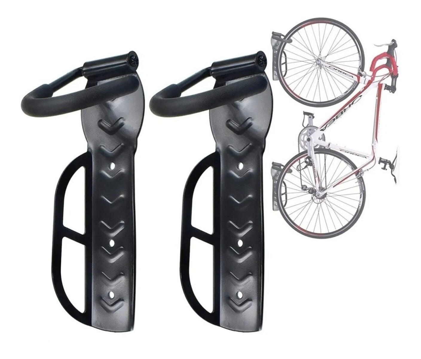 Pack X2 Soporte Bicicleta Colgar Enganchar Bici En La Pared - Negro 