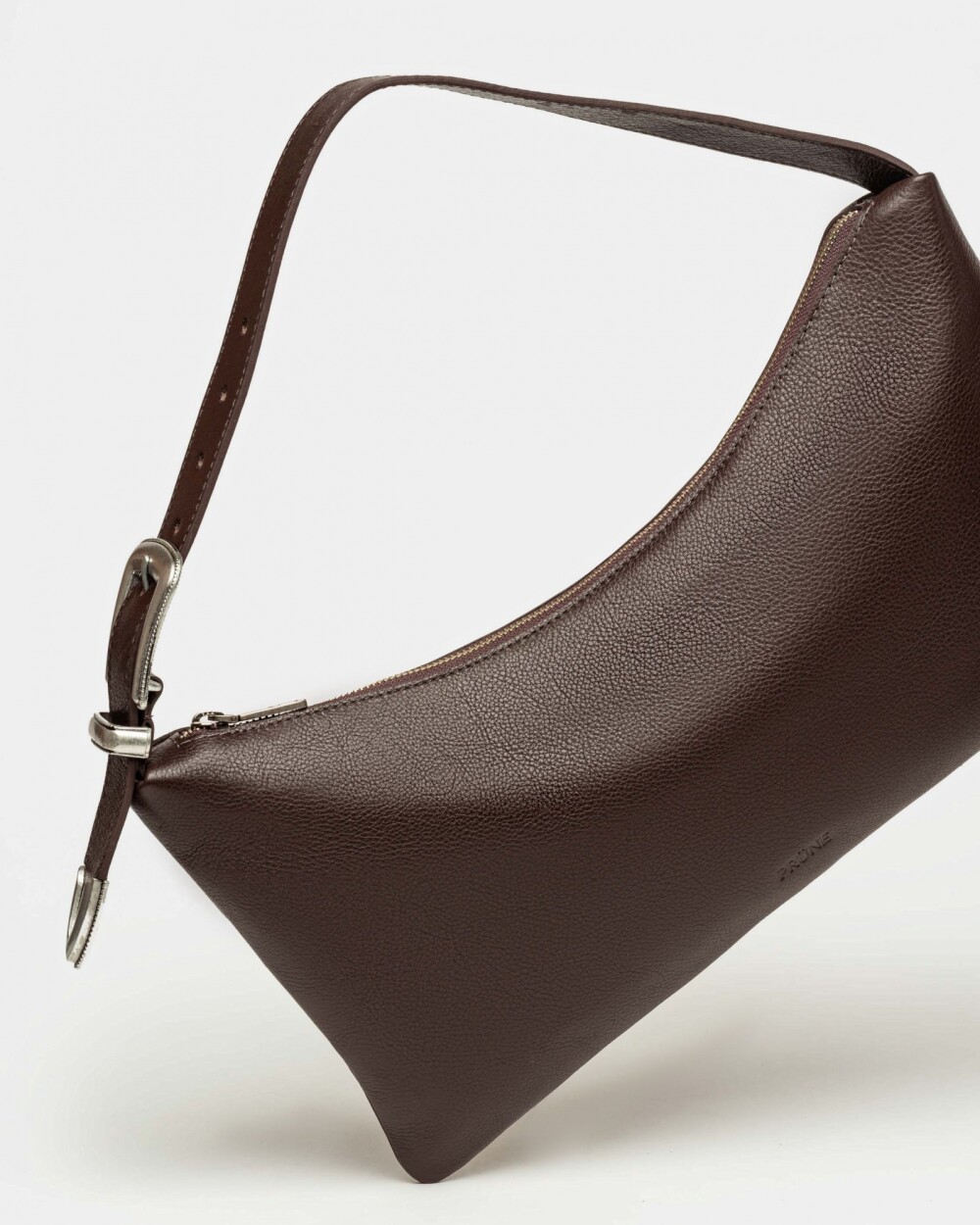Cartera al hombro Bamboo en cuero graneado Chocolate