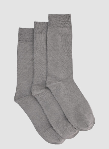 Pack x3 medias bamboo lisas xu Gris melange