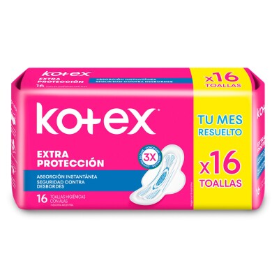 Toallitas Femeninas Kotex Normal Con Alas 16 Uds. Toallitas Femeninas Kotex Normal Con Alas 16 Uds.