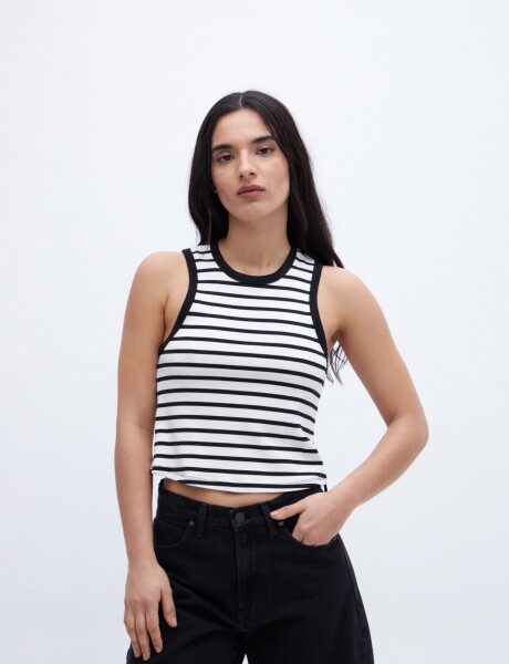 Musculosa Vita Rayas negra