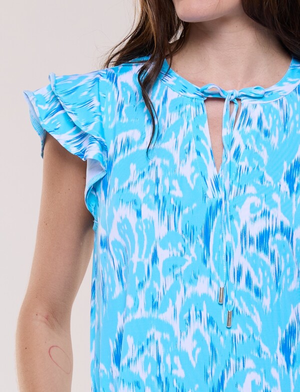 Vestido Playa Proteccion Solar Upf50 CELESTE/MULTI