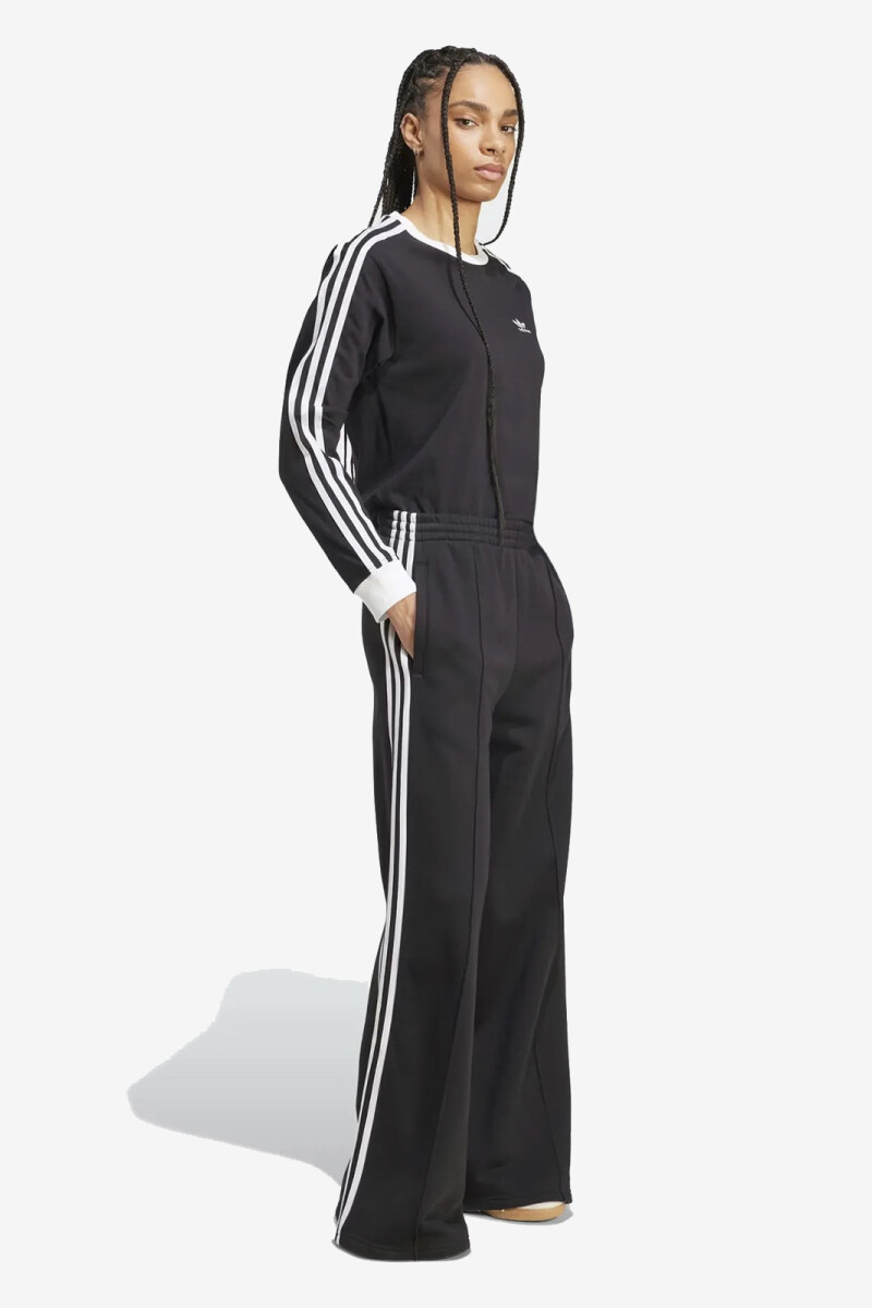 PANTALON ANCHO DE 3 RAYAS Negro