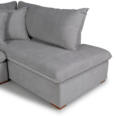 Rinconera Atualitta - Tela Microfibra - Chaise Derecho TC1009 (Plata)