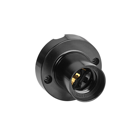 Receptáculo E27 con base recta 4A 250V negro C76406