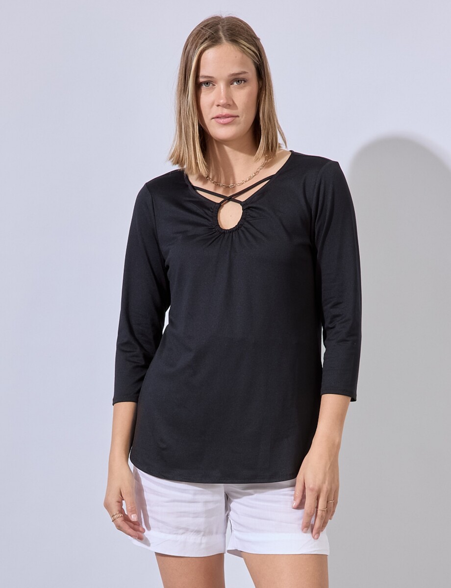 Blusa Keyhole - Negro 