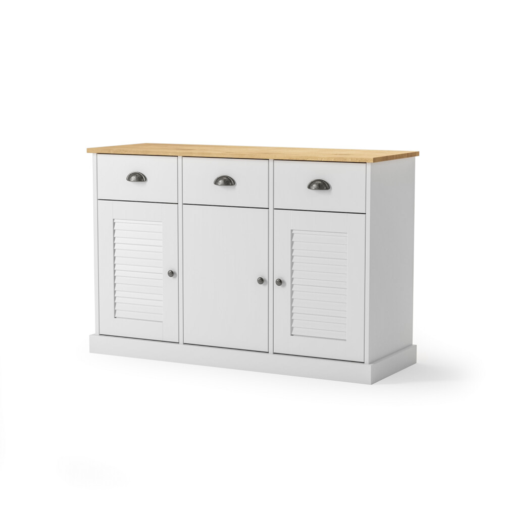 Aparador - 3 Puertas - 3 Cajones - Línea Valenciana - Blanco Aparador - 3 Puertas - 3 Cajones - Línea Valenciana - Blanco