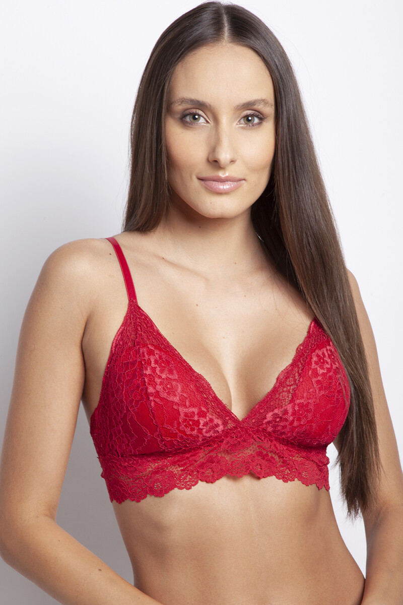 SOUTIEN ENCAJE ARMADO - ROJO - SCARLET 