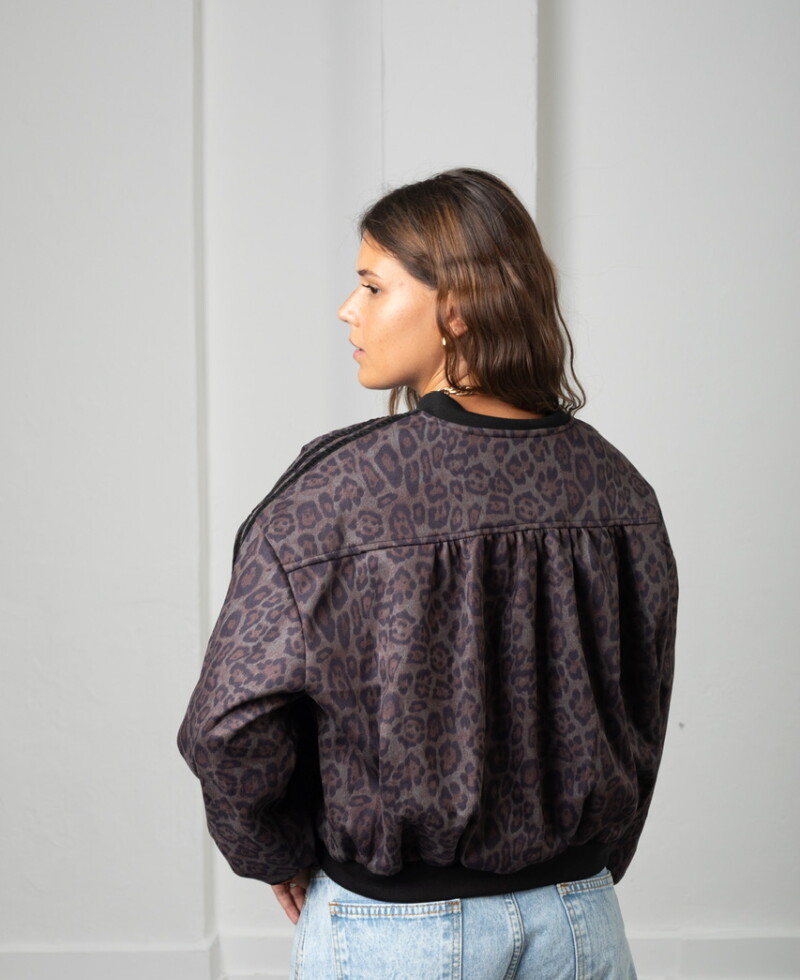 Campera Print gamuza marrón