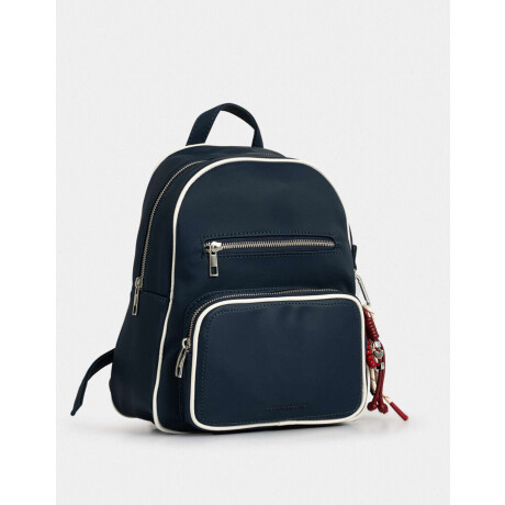 Mochila Cuerina Azul Azul Marino