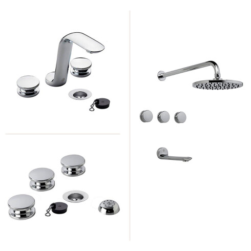 JUEGO DE GRIFERIA INCLUYE LAVATORIO DE MESADA DUCHA Y BIDET CROMO