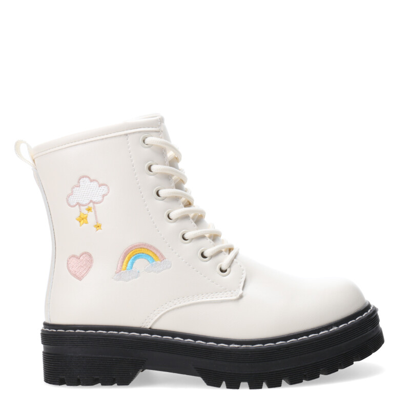 Bota de Niña MINI Miss Carol LEAVEN acordonada Blanco Hueso