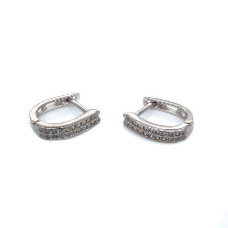 Par de aros de plata 925 rodinada con circonias. Par de aros de plata 925 rodinada con circonias.