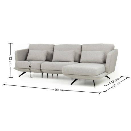 Rinconera Malibú - Tela Rústica - Chaise Derecho 14000 (Beige)