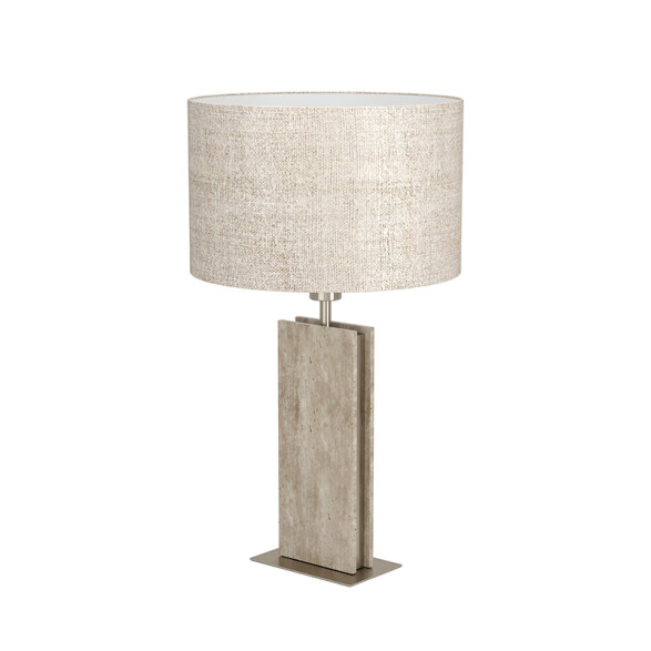 Lámpara de mesa base de piedra y pantalla de lino EG5610