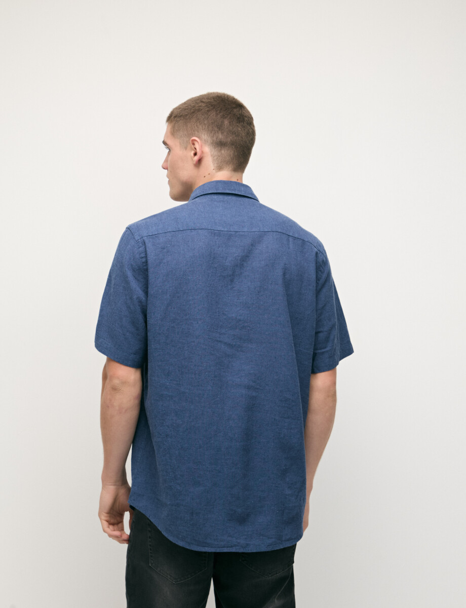 012265 CAMISA HARRINGTON LABEL Azul Piedra