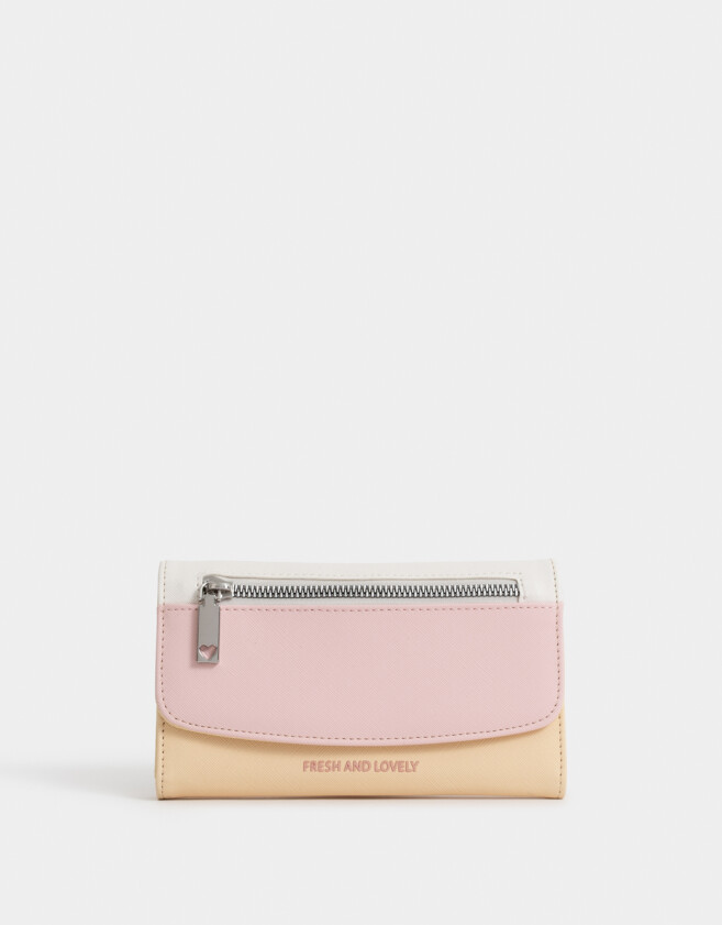 Ficheros Color Block Billetera Fichero Cuerina Colorblock - Combinacion Tricolor