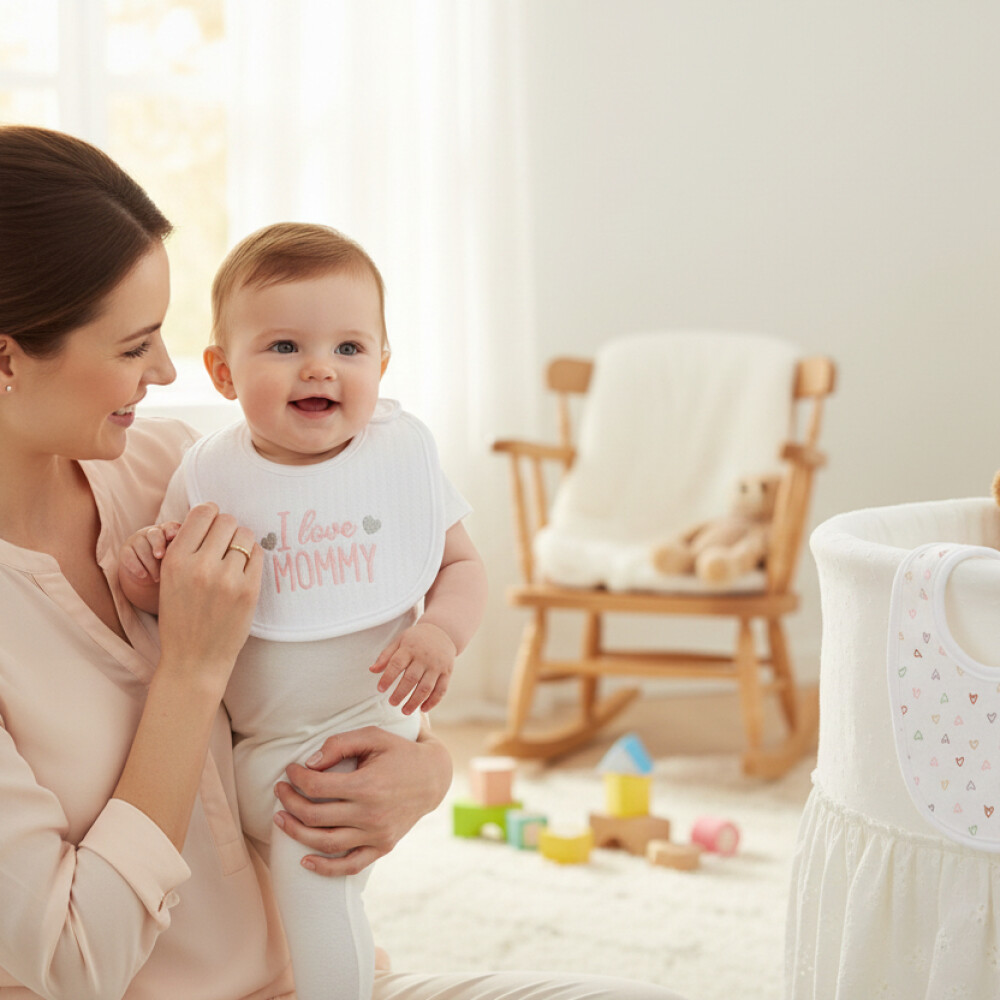 Set x2 baberos muselina LORELLI rosa