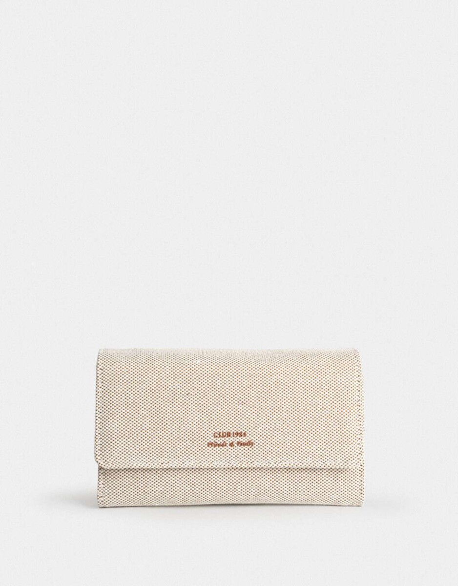 Billetera Fichero Suede - Blanco Crudo 