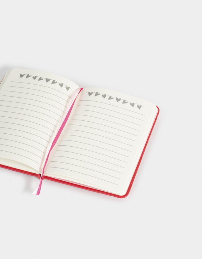 Anotadores Cuadernos y Memos Corazón Cuaderno A6 Pu Corazones - Rojo Medio