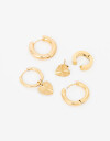 Aros Sets Strass Set De Aros Acero - Dorado