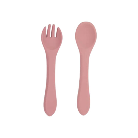 Set de dos cubiertos de silicona Rosado