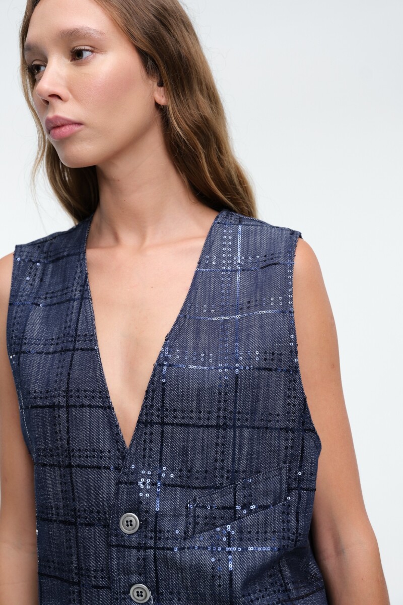 CHALECO LENTEJUELA Azul