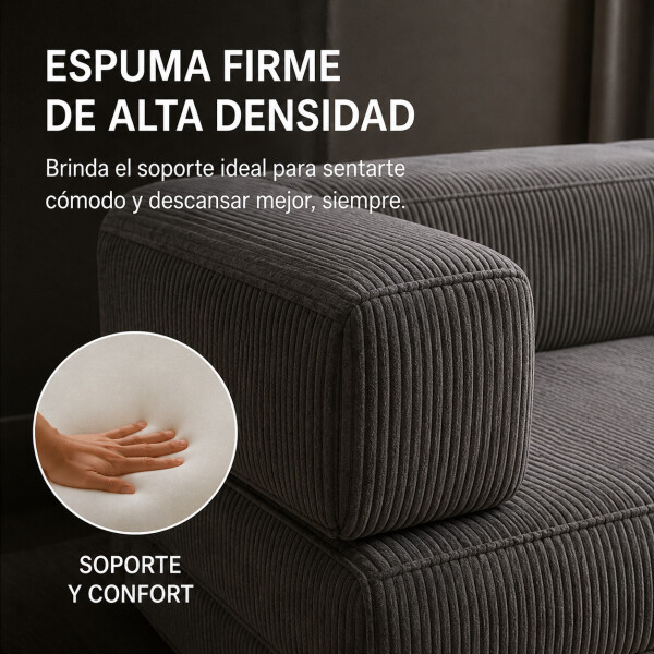Sofá Sillón Cama ComboHome Teddy Premium 3 Cuerpos Corderoy Gris 1