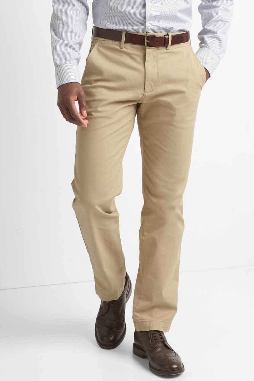 Pantalón Khaki Straight Con Stretch Hombre Iconic Khaki