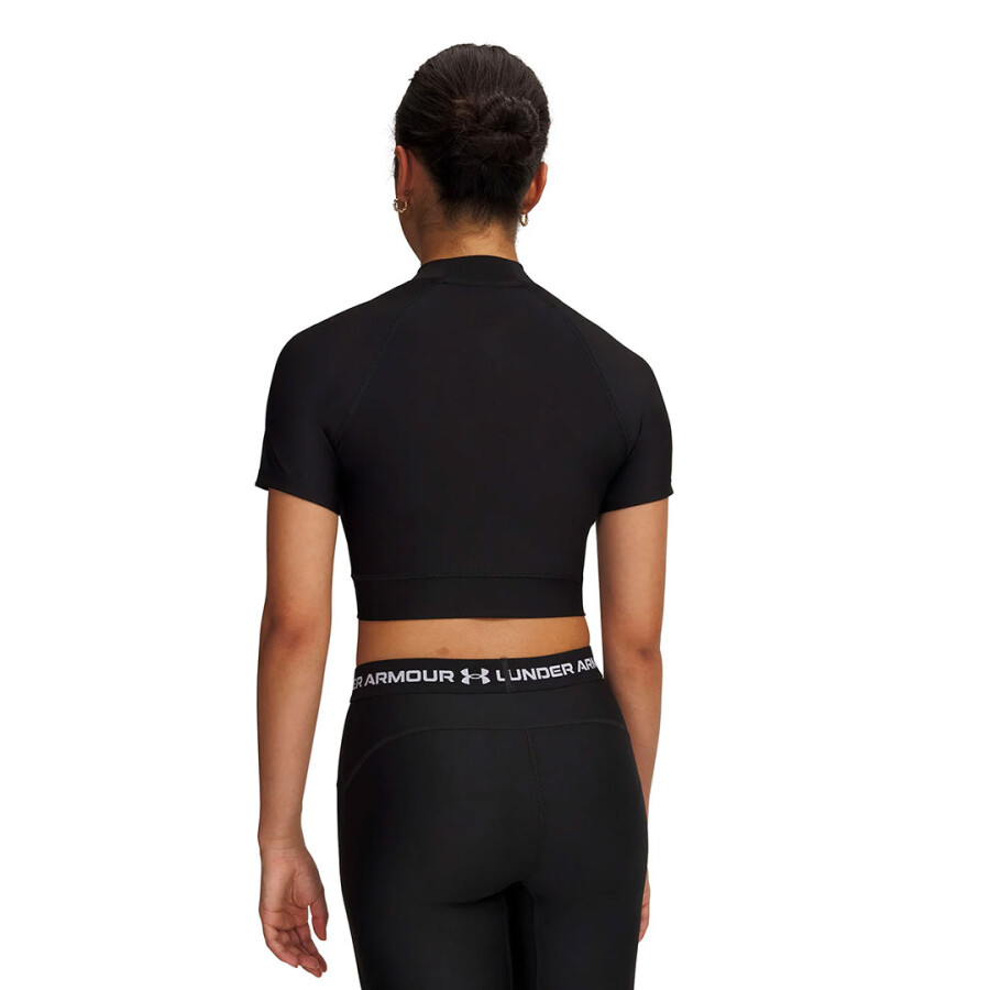 Top de Mujer Under Armour Heatgear Crop Mock Ss Negro