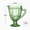 Jarra Labrada 1 Litro y 6 Vasos 300 ml Set Vidrio Verde