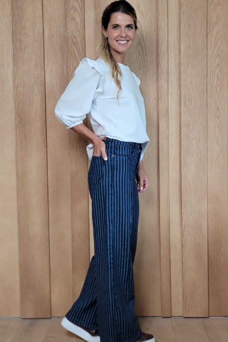 Jean Praga Stripped raya azul