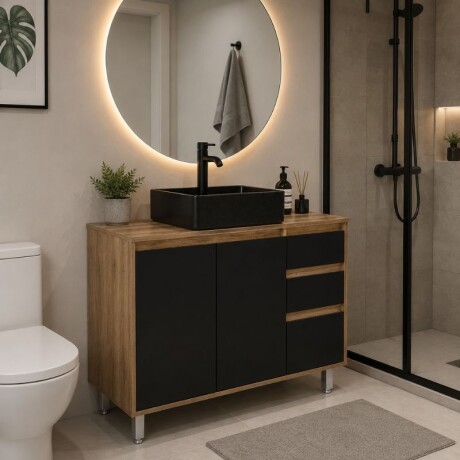 MUEBLE DE BAÑO 100 CM SIN BACHA - NEGRO MUEBLE DE BAÑO 100 CM SIN BACHA - NEGRO
