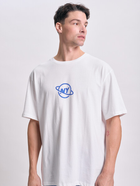 Remera oversize Planeta Blanco