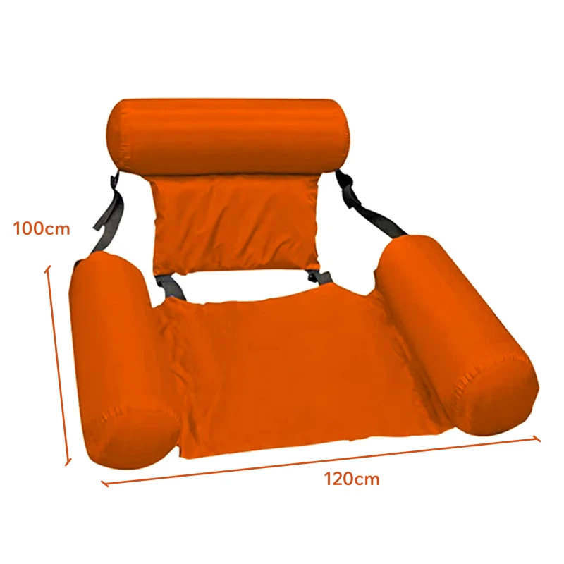 Silla Hamaca Inflable Piscina 100 X 120 Cm Naranja