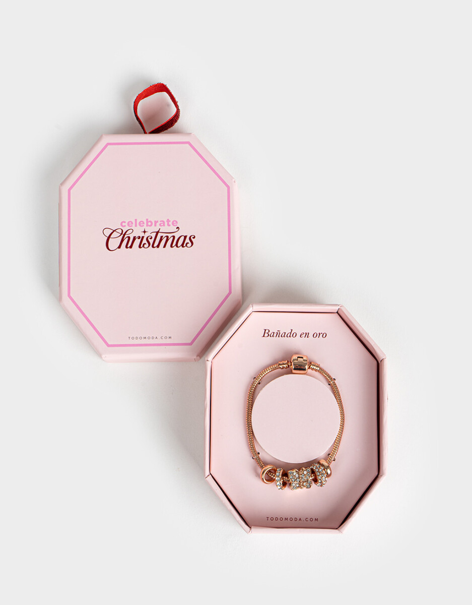 Pulsera Snake Bañado En Oro Rosa 