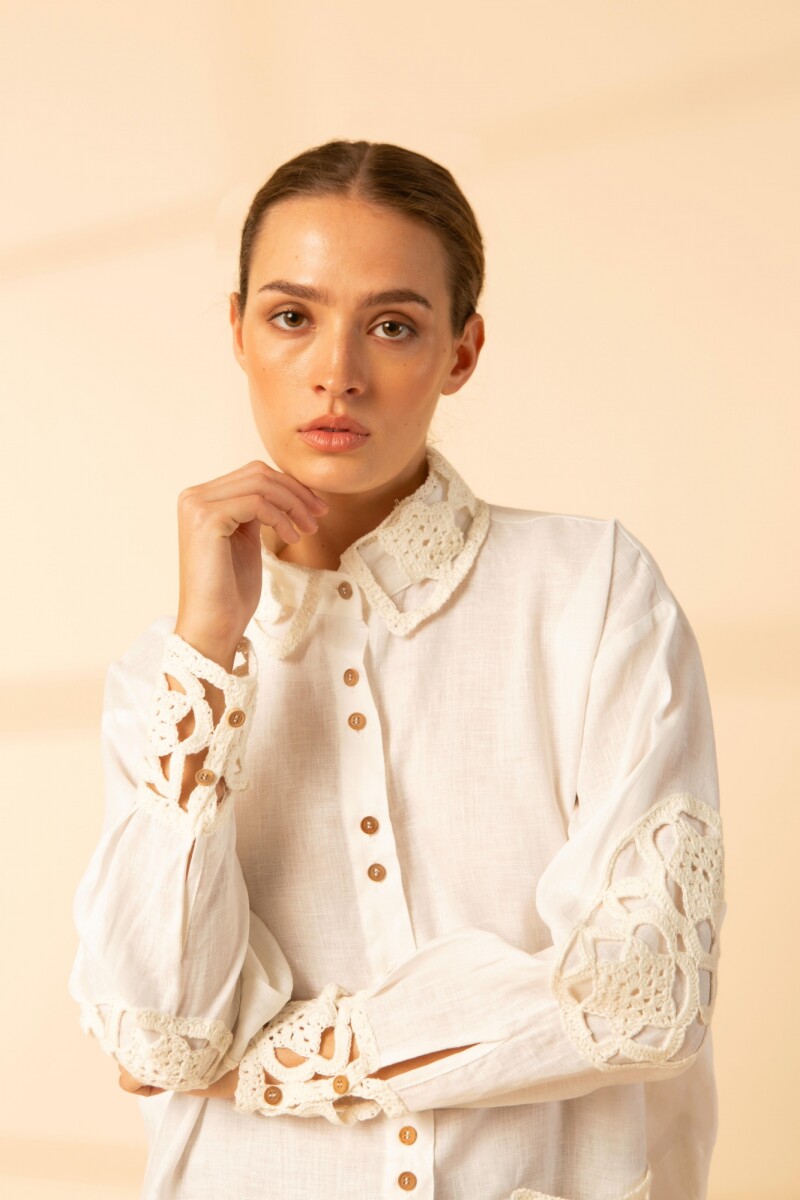 Camisa Crochet - Blanco 