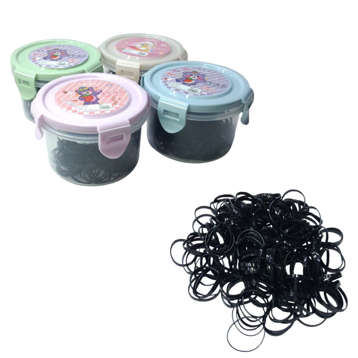 Colitas para el cabello de goma negra - Colitas Para El Cabello De Goma Negra 