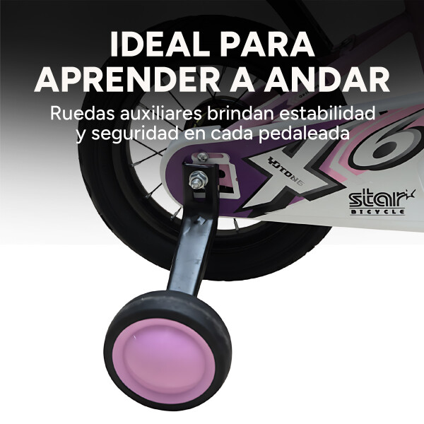 Bicicleta Infantil Yjtong Rod 12 Canasto Parrilla Rueditas Rosa 1