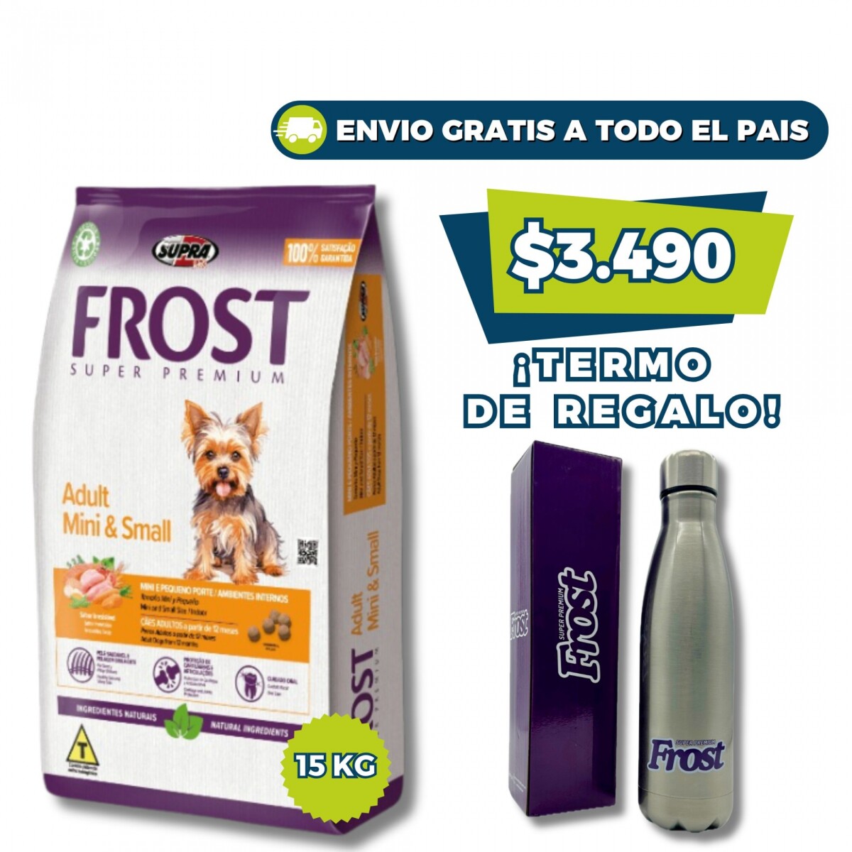 FROST PERROS ADULTOS RAZAS PEQUEÑAS - 15 KG + TERMO DE REGALO 