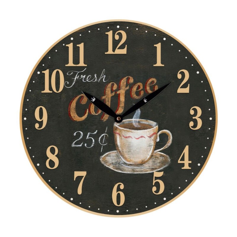Reloj de pared mdf D28,8x3,5 cm FRESH COFFEE