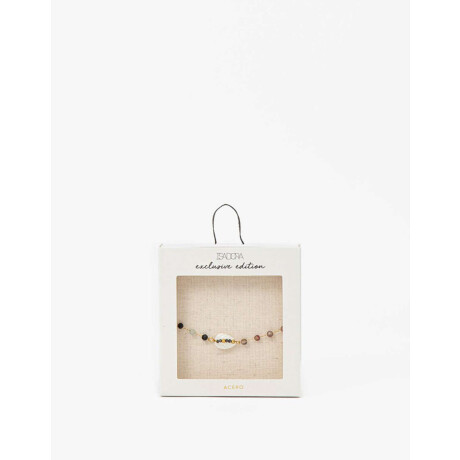 Pulsera De Acero Con Piedras Combinacion Multicolor