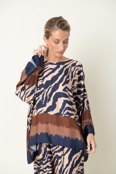 BLUSA OJO DE TIGRE Azul