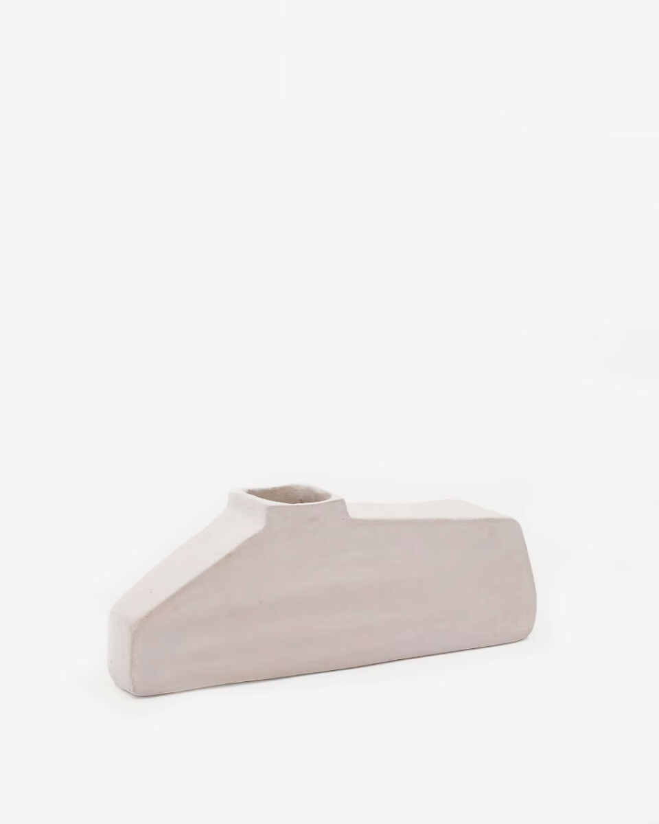 Jarrón Lahara de papel maché gris 16 cm 