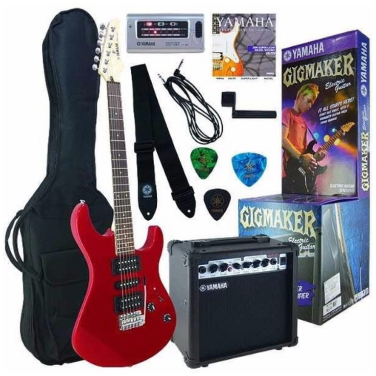 Pack Guitarra Eléctrica Yamaha ERG121GPII Rojo Metallic 