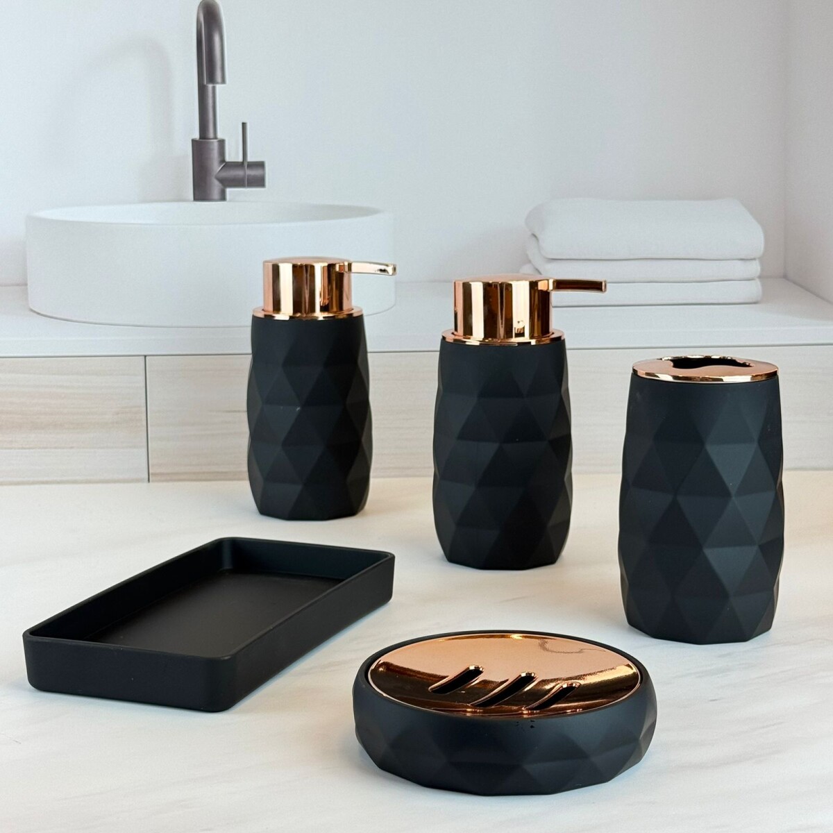 Set de Accesorios de Baño 5 Piezas Polipropileno 